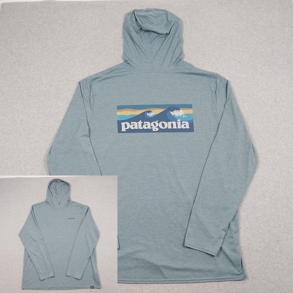 Patagonia Hoodie Mens XXL Blue Capilene Cool Daily Pullover UV Fishing 45325